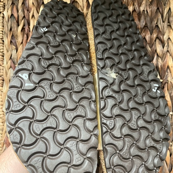 Birkenstock Madrid Gold Sandals Nearly New Size 10 Women’s 41 Boho Downtown - Picture 3 of 4